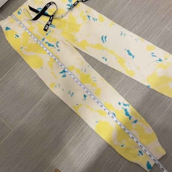 NWT Zadig & Voltaire Tie Dye Steevy Cashmere Pants Joggers Yellow Blue Medium - Picture 15 of 16